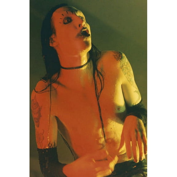 Marilyn Manson bare chested pose in concert 24x36 Poster