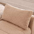thumbnail image 6 of Aemeios 66"W Teddy Tufted Storage Bench for Bedroom End of Bed with Gold Legs and Two Pillows, Camel, 6 of 13