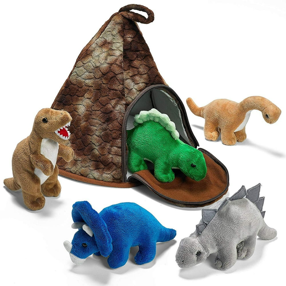 Prextex Plush Soft and Cuddly Dinosaur Volcano House with Plush