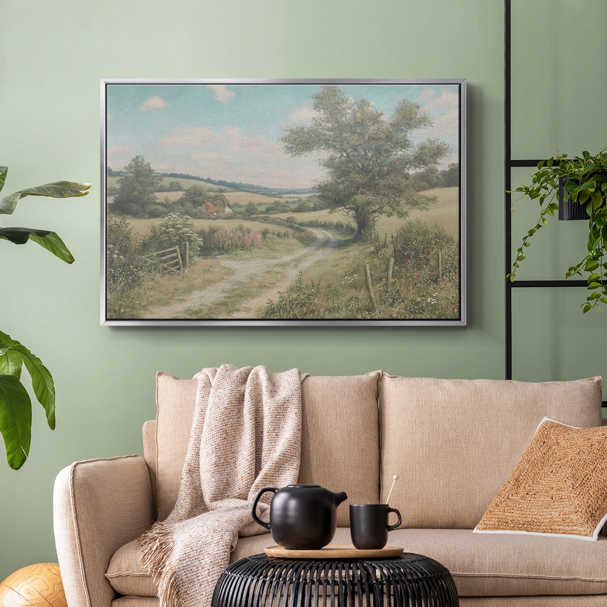 Vintage Landscape-CCL By Wexford Home Framed in Silver Wood Gallery Wrapped Canvas 27 in. x 41 in.
