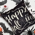 thumbnail image 4 of Juego de 4 fundas de almohada para decoración de Halloween, 18 x 18, para decoración de Halloween, interiores y exteriores, suministros para fiestas, decoración del hogar, funda de almohada, telaraña, gato, calavera, fantasma, decorativa Rojo Verde, 4 of 6