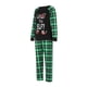 thumbnail image 4 of Pijamas navideños familiares a juego, camisetas de manga larga con estampado de elfos y letras + pantalones a cuadros. Pijama que brilla en la oscuridad., 4 of 9