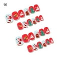 thumbnail image 1 of 24Pcs/Box Fake Nails Press Self-adhesive User Full Coverage Christmas Series Child Nails Press for Home, 1 of 7