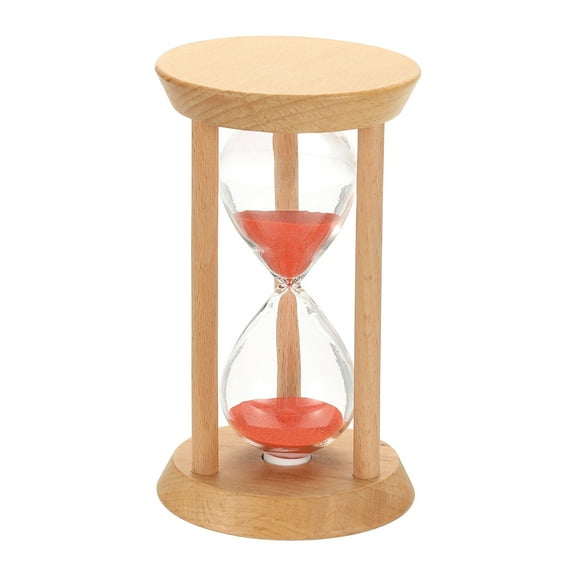 Uxcell 15 Minutes Sand Timer, 1 Pcs Wooden Sand Watch High Glass Sandglass Timer for Living Room Home Office Restaurant Decoration, Red
