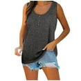 thumbnail image 2 of UoCefik Plus Size Tank Tops for Women Long Flowy Sleeveless Loose Fit Scoop Neck Shirt Beach Casaul Tunic Top Summer Clearance Blouses Dark Gray XXL, 2 of 7