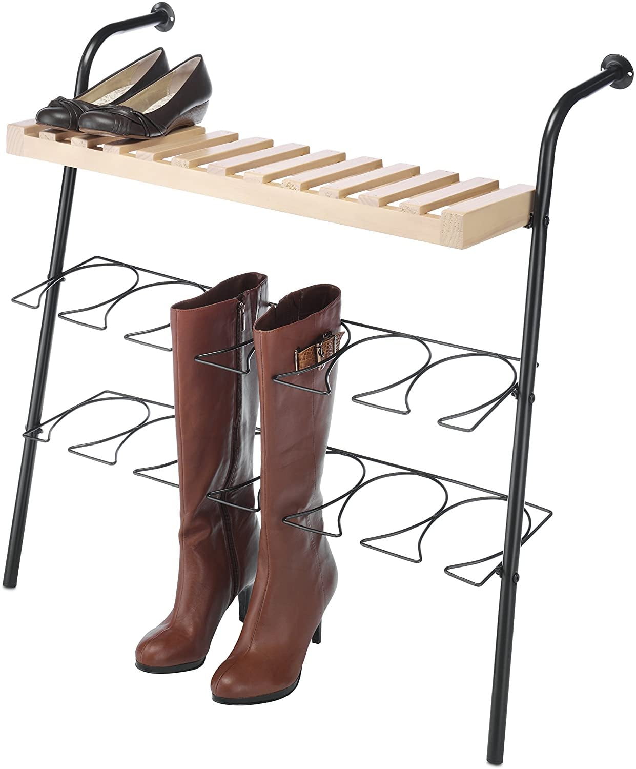 Whitmor Slat Wood Boot/Shoe Rack