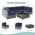 thumbnail image 6 of Sonerlic Outdoor Conversation Sofa Sets with 7 Pieces,Sectional Furniture All-weather PE Rattan Wicker Sofa Sets for Porch Backyards Garden,Gray&Blue, 6 of 8