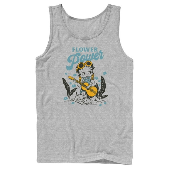 Men's Betty Boop Flower Power  Tank Top Athletic Heather Medium