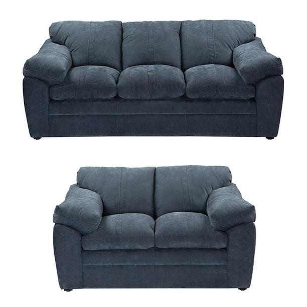 Sala 3-2 TRINITY Aston 2 piezas ( Sofá, Love Seat ) Azul Para Sala