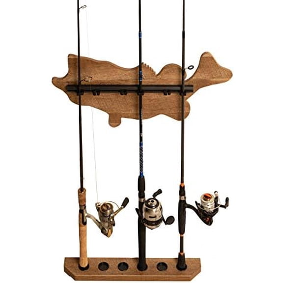 Fish-Shaped, Vertical Wall Rod Rack for Fishing Rod Storage