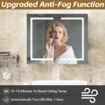thumbnail image 4 of Bathroom Mirror Cabinet, Akaber 34"x28" Medicine Cabinet with Double-Side LED Lights, Anti-Fog, 5 Mirrors, Dimmable Sensor Light & Outlets, Recessed/Wall Mount, 4 of 8