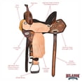 thumbnail image 2 of HILASON 14 In Western Horse Saddle American Leather Trail Barrel Brown, 2 of 8