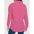 thumbnail image 3 of Cuteduck Women's Waffle Knit Tops Henley Casual Shirts Long Sleeve V Neck Solid Color Casual Tunic Tops S-XXL, 3 of 8