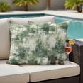 thumbnail image 4 of Sage Green Ombre Outdoor Waterproof Pillow Covers, Gradient Abstract Art Vintage Decorative Square Throw Pillowcase Sofa Cushion Sham for Patio/Couch/Chair, 16"x16" 2 Pack, 4 of 8