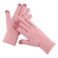 thumbnail image 1 of TureClos 1 par de guantes de invierno para mujer, guantes gruesos para mujer, tejido artesanal para mantener el calor, cubierta para los dedos, accesorio de ropa para uso al aire libre, color rosa TureClos JD731879268, 1 of 7