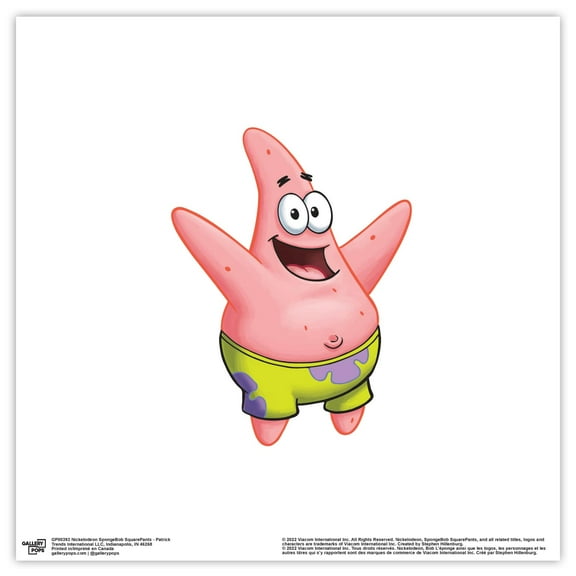 Gallery Pops Nickelodeon SpongeBob SquarePants - Patrick Wall Art, Unframed Version, 12" x 12"