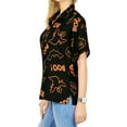 thumbnail image 3 of HAPPY BAY Women's Beach Hawaiian Blouse Shirt Spooky Boo Print Tops Short Sleeve Button Down Holiday Party Halloween Costumes Shirts for Women S Midnight Boo Scary Ghost, 3 of 6