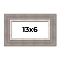 13x6 Frame Grey Real Wood Picture Frame Width 2.75 Inches | Interior Frame Depth 0.5 Inches | Linus