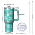 thumbnail image 2 of Turquoise Christmas Tree Pattern Tumbler with Handle and Lid,40oz Double Wall Vacuum Insulated Tumbler,Cups Gift for Women and Men, 2 of 7