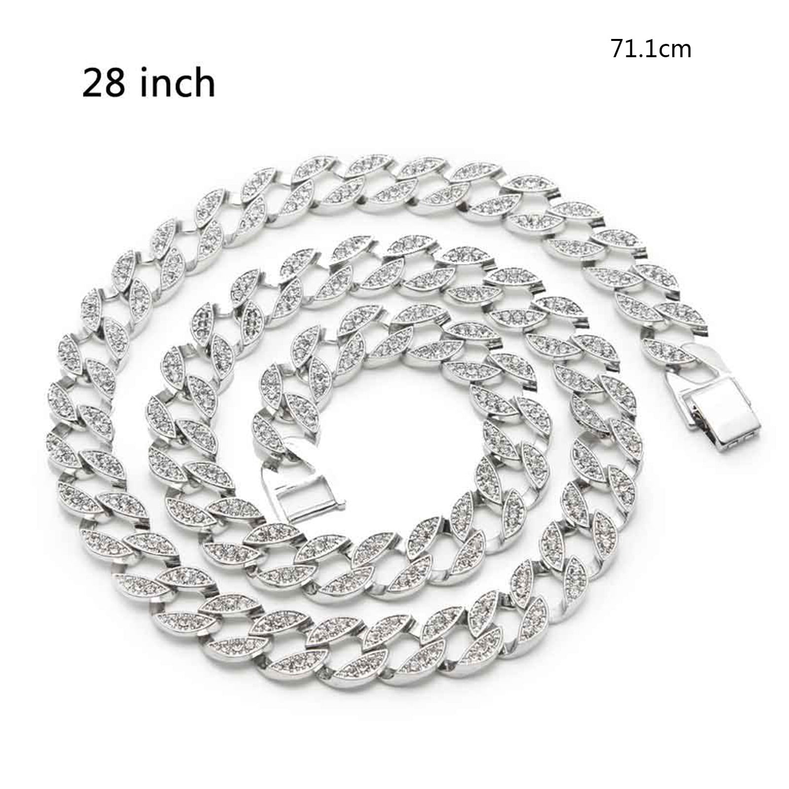 5 INCH  WHITE GOLD PLATED 4.8MM NECKLACE EXTENDER WITH 12MM LOBSTER CLAW CLASP 