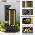 thumbnail image 3 of 37’’ Tall Waterfall Fountain Indoor Modern Outdoor Water Fountains with LED Light,Vertical Striped Texture Floor Standing Water Feature for Patio, Yard, Garden or Home Decor, 3 of 9