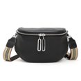 thumbnail image 1 of Bolso bandolera de piel auténtica para mujer, tipo cartera, de piel de vaca, tipo bandolera de pecho, tipo mensajero., 1 of 7