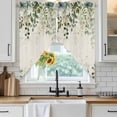 thumbnail image 3 of Swag Valance Curtains for Windows, Sage Green Light Filtering Kitchen Curtains with Rod Pocket, Eucalyptus Leaves Decorative Window Treatment Valances for Living Room, 28x36 - 2 PCS, 3 of 9