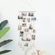 thumbnail image 4 of Exhibidor de fotos colgante elaborado artesanalmente, decoración de pared de macramé bohemio, soporte de marco de fotos personalizado para decoración de interiores, cadena de luces blanca cálida que, 4 of 5