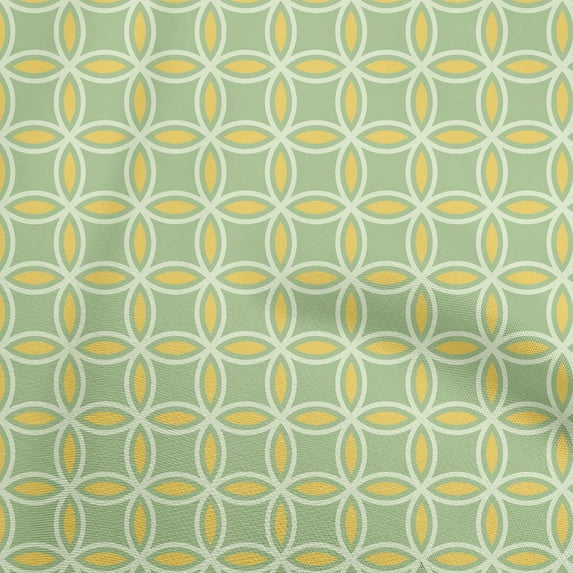oneOone Cotton Poplin Twill Light Green Fabric Geometric Fabric For Sewing Printed Craft Fabric By The Yard 56 Inch Wide