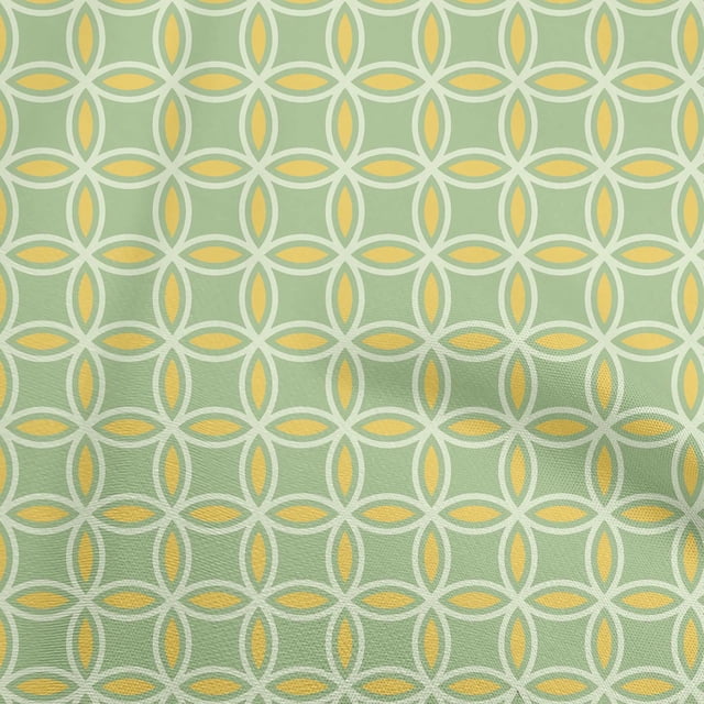 oneOone Velvet Light Green Fabric Geometric Sewing Material Print Fabric By The Yard 58 Inch Wide