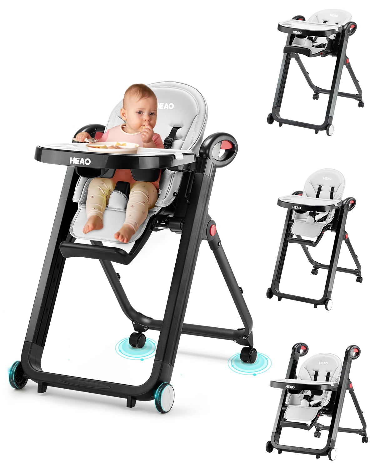 HEAO Reclining High Chair for Babies & Toddlers, Lightweight Portable