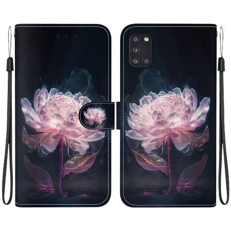 

Case for Samsung Galaxy A31 PU Leather Wallet Butterfly Flower Painted Magnetic Closure Card Slots