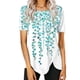 thumbnail image 1 of Camisetas de verano para mujer, blusa holgada con estampado Floral, cuello redondo, dobladillo irregular, camisetas casuales de manga corta con gráficos Pompotops  hkajfhjk464192, 1 of 5