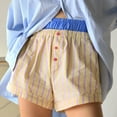 thumbnail image 2 of fatyb Striped Lounge Shorts for Women Elastic Waist Comfy Boxer Shorts Womens Cute Pajama Bottom Shorts, 2 of 4