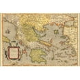 thumbnail image 1 of 24x36 gallery poster, 1584 map of Greece by Abraham Ortelius hires, 1 of 1