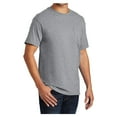 thumbnail image 4 of Mens Essential Cotton/Polyester T Shirt with Pocket Athletic Heather 2XL, 4 of 6