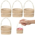 thumbnail image 2 of MasteelfCA 4pcs Wedding Linen Basket Beautiful Candy Storage Holder Flower Basket Linen Craft, 2 of 7
