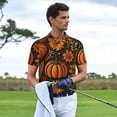 thumbnail image 2 of Kdxio Autumn Pumpkin Leaves Print Men's Short Sleeve Polo Shirt,Midweight Men's Shirt-XX-Large, 2 of 5