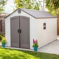 thumbnail image 3 of Lifetime Lockable DIY Polyethylene Storage Shed, 109 sq. ft., 8' x 15', Tan & Brown (60075), 3 of 12