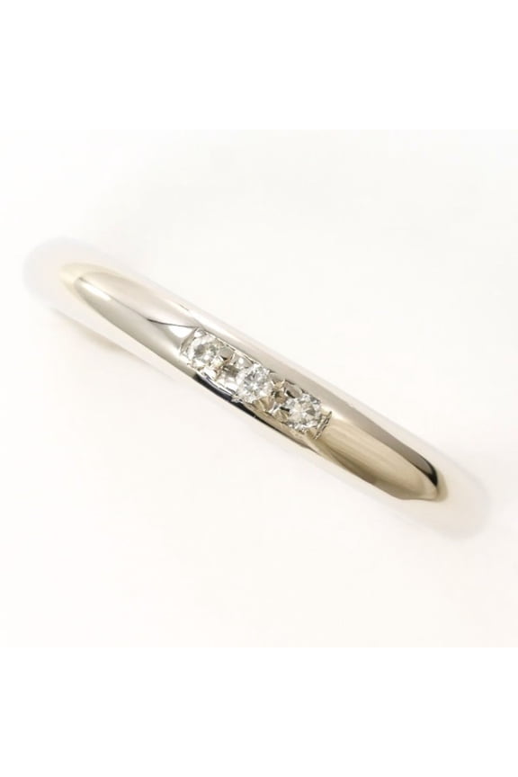 Pre-Owned PT900 Platinum Ring with 0.024 Carat Diamond, Total Weight Approx. 3.3g, Used...