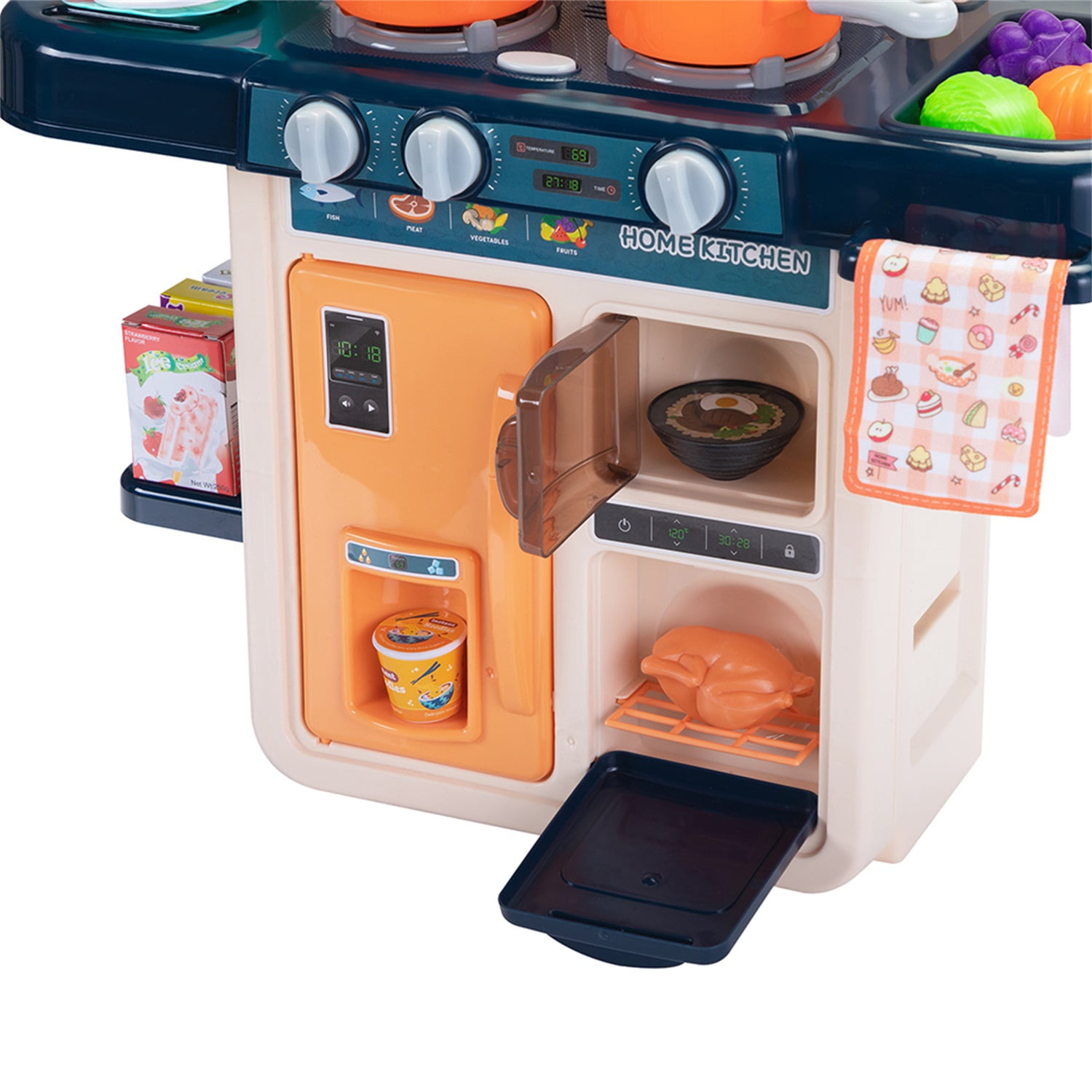 CIPACHO 24.8" Kids Kitchen Playset 42 PCS Toy Accessories Set, Pretend Play Food Set for Boys Girls, Birthday Gift Kids Cooking Toys, w/ Real Sounds and Light CIPACHO 24.8" Kids Kitchen Playset 42 PCS Toy Accessories Set, Pretend Play Food Set for Boys Girls, Birthday Gift Kids Cooking Toys, w/ Real Sounds and Light