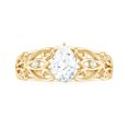 thumbnail image 4 of Rosec Jewels Certified 5x7mm Pear Lab Grown Diamond Filigree Engagement Ring, EF-VS Quality, 10K Yellow Gold, US 9.00, 4 of 8