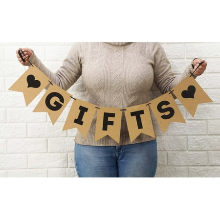 Inkdotpot Pre-Assembled Rustic Kraft Bunting FlagsGifts Bunting BannerFor Wedding Bachelorette Retirement Birthday Party Supplies
