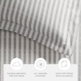 thumbnail image 4 of Duvet Cover Set - Ultra Soft & Breathable - Light Gray Rugged Striped for Twin Size Bedding by Comfort Canopy, 4 of 11