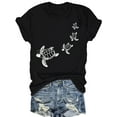 thumbnail image 1 of Women'S Casual Short Sleeve Crew Neck Cotton Knit Fabric Regular Length Sea Turtles Print T-Shirt for Summer & Spring, 1 of 6