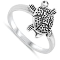 thumbnail image 4 of Grooved Turtle Animal Ring .925 Sterling Silver Band Jewelry Female Male Unisex Size 7, 4 of 4