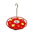 thumbnail image 2 of Fiudx Comedero para Colibríes de 8 Agujeros, Diseño En Forma de Flor, Fácil de Limpiar, Gancho de Metal Duradero, Decoración para Patio Exterior, para Observar Colibríes, Capacidad de 473 G, Incluye, 2 of 6