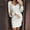 Silver, variant on Sequin Dress for Women Sparkly V Neck Mini Dress Ruched Bodycon Party Dresses (Silver L)