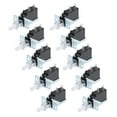 thumbnail image 1 of Interruptor de botón, SPST 5A 250V 2 pines 1 posición auto-bloqueante blanco 10 piezas, 1 of 4