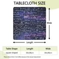 thumbnail image 2 of Math Equations Geometry Shapes Purple Pattern Square Fitted Tablecloth with Elastic Edge,Square Table Cover,Washable Elastic Table Cover for Home Kitchen Party Decor 34"x34", 2 of 6